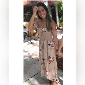 Boho Chic Smocked Floral High Low Dress